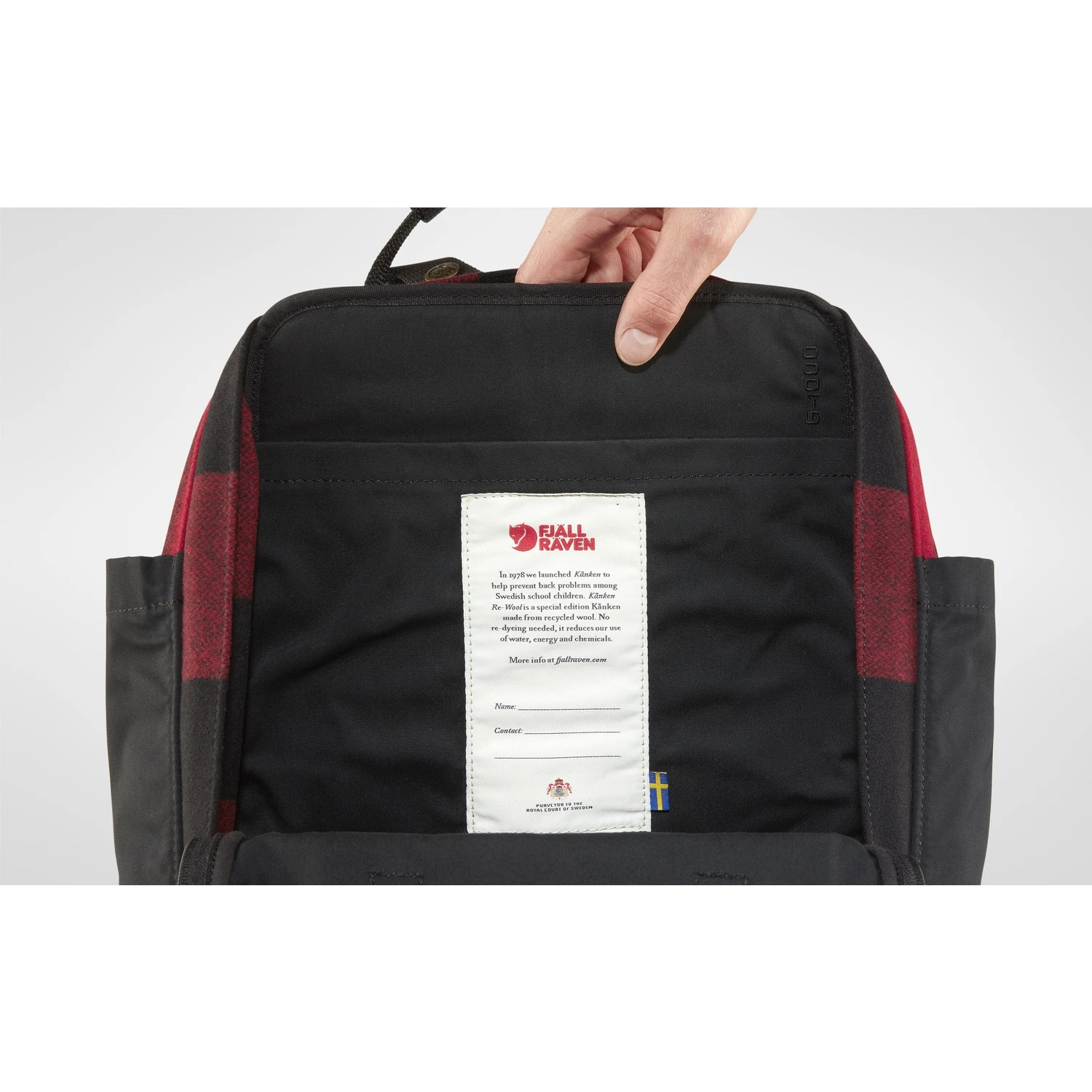 FJÄLLRÄVEN Fjällräven Kanken Re-Wool Rugzak - Red-black - Afbeelding 7
