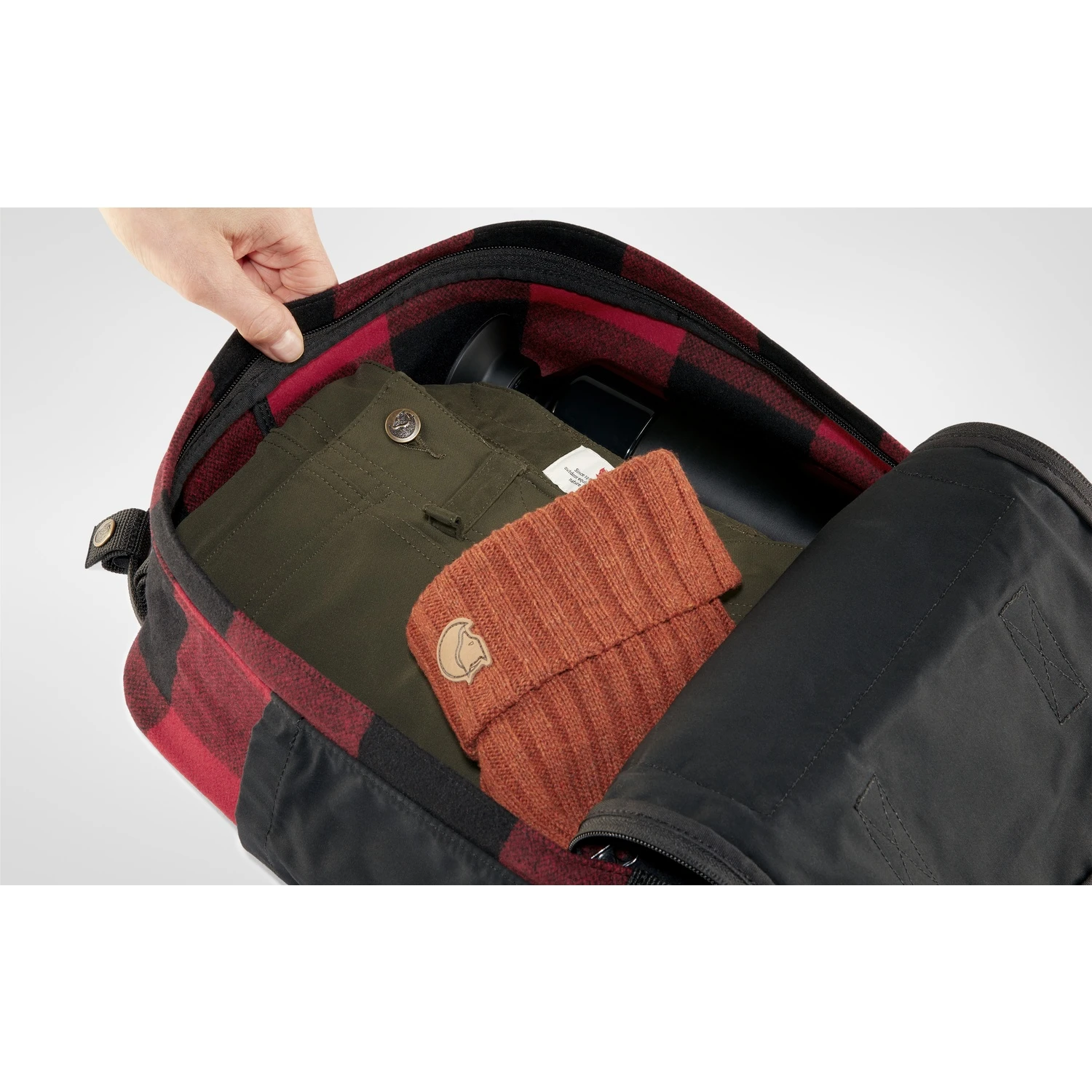 FJÄLLRÄVEN Fjällräven Kanken Re-Wool Rugzak - Red-black - Afbeelding 8