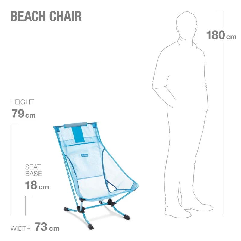 Helinox Beach Chair - Campingstoel - Blue Mesh / Cyan Blue - Afbeelding 4
