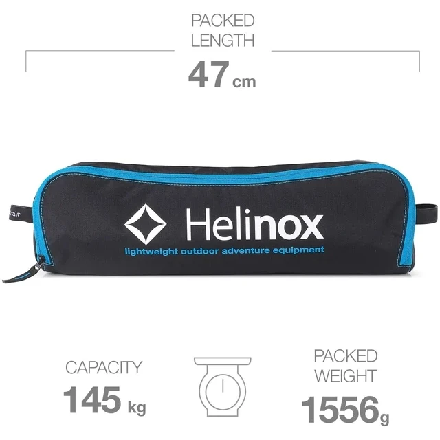 Helinox Beach Chair - Campingstoel - Zwart / Cyan Blue - Afbeelding 3