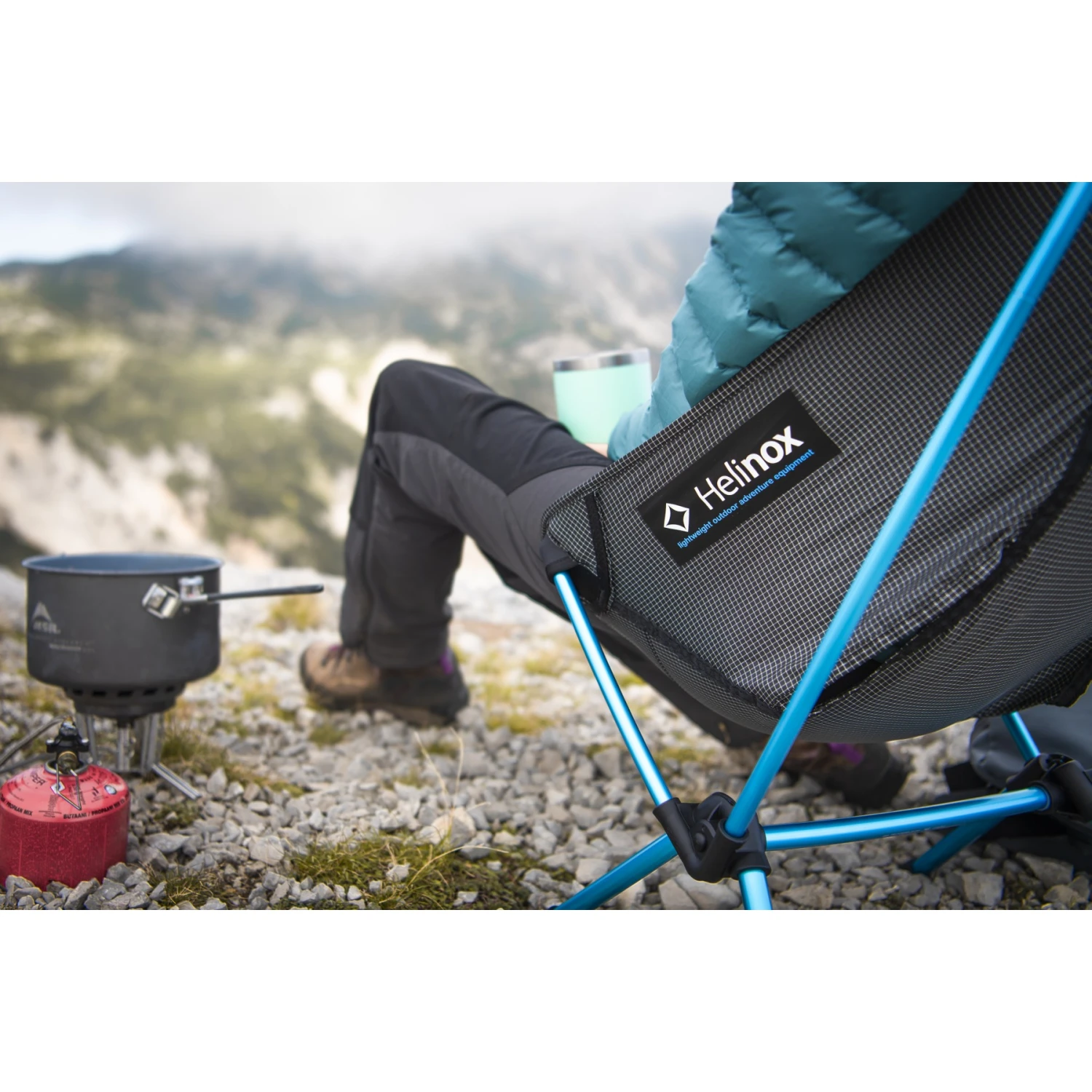 Helinox Chair Zero L - Campingstoel - Zwart / Cyan Blue - Afbeelding 6