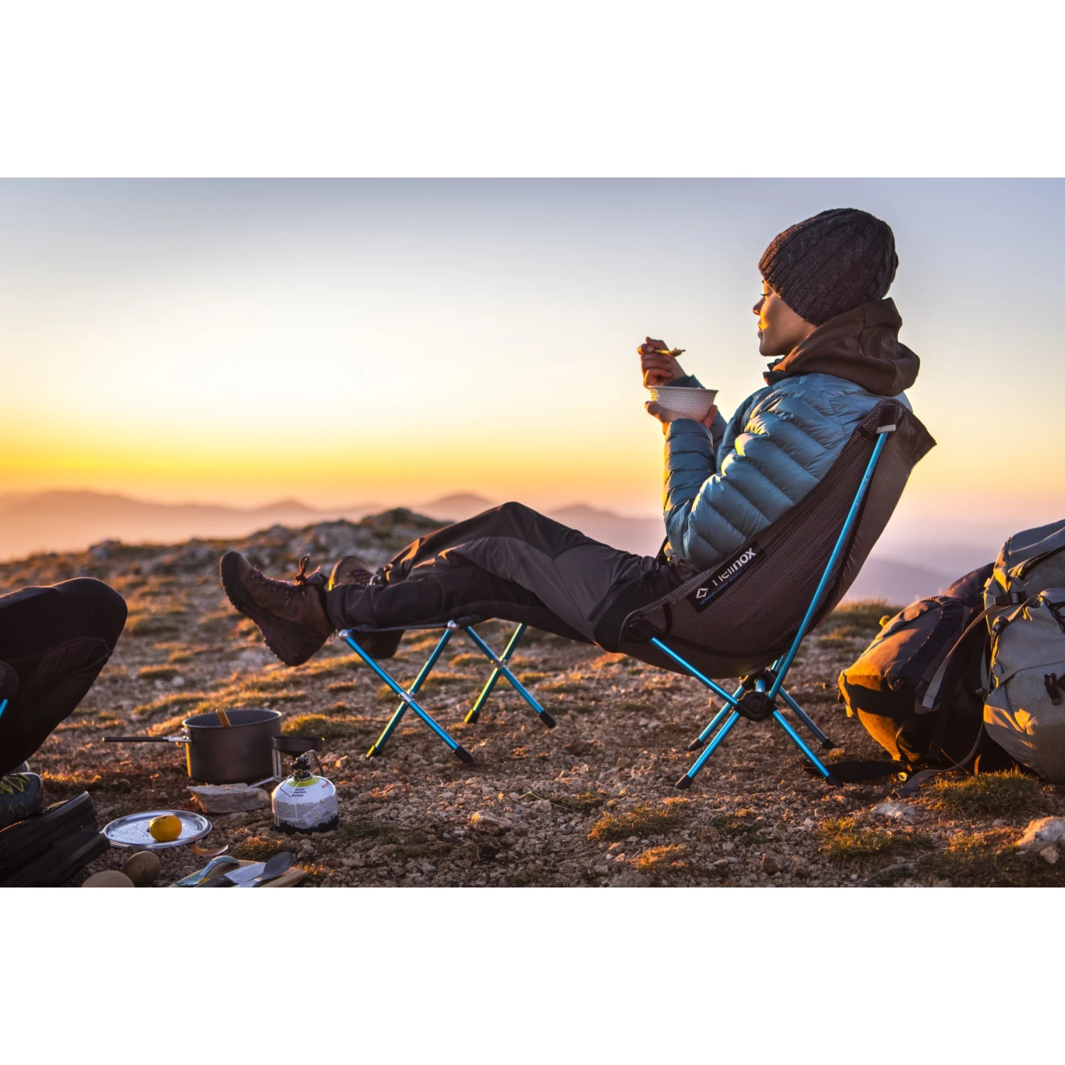 Helinox Chair Zero L - Campingstoel - Zwart / Cyan Blue - Afbeelding 7