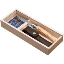 Opinel Zakmes No 08 Slim-Line - Roestvrij - Met Etui - Olijf